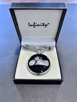 Vintage Infinity Quartz Motorcycle Biker Pocket Watch Chain Black Silver Tone. Fixed Price $22.00.