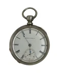 Antique 1870S American Waltham Key Wound 15J Pocket Coin Silver Watch 18S. Fixed Price $280.00.