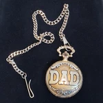Details Quartz Vintage Pocket Watch "dad" 3-D Case Gold/silver Tone 14" Chain. Fixed Price $19.99.