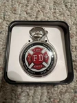 Avon Emergency Services Emblem Pocket Watch Fire Department / Fighter New. Fixed Price $15.00.