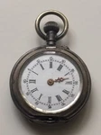 Antique Swiss Silver Pocket Watch Engraved Case Intact Dial Rose Gold Hands Nr. Fixed Price $98.50.