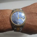 Elgin Watch Presidential Fc 350 012 2115 Blue Dial Fluted Bezel. Fixed Price $46.60.