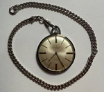 Helbros 17 Jewel Pocket Watch Silver Tone Antimagnetic With Chain- Running. Fixed Price $159.99.