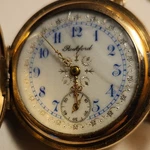 Rockford Gold Filled Yellow Full Hunter Pocket Watch White Arabic Dial 15J. Fixed Price $500.00.