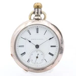 Antique 18S 1885 Hampden 11 Jewel Mechanical Pocket Watch 57 Coin Silver Usa. Fixed Price $254.25.