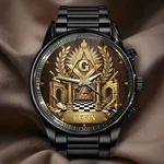 Masonic Pocket Watch - Personalized Gold Emblem Freemason With All Seeing. Fixed Price $31.99.