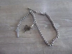 Antique Solid Sterling Silver Single Albert Pocket Watch Chain With Fob. Fixed Price $149.52.