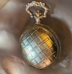 Pocket Watch Louis Jourdan Classique Silver Toned Squared Filigree Quartz 38 Mm. Fixed Price $19.75.