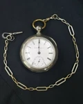 1877 Elgin Half Hunter Silverine Jewel Model Key Wound Pocket Watch. Fixed Price $510.00.