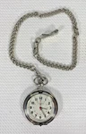 Coleman Pocket Watch Quartz Working W/ Chain Missing Metal Face Cover. Fixed Price $12.99.