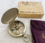 Vintage Pocket Compass Longines-wittnauer Watch Co. With Box. Fixed Price $75.00.