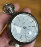 Antique Hampden Watch Coin Silver Pocket 18S 17 Jewel Running. Fixed Price $214.89.