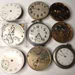 Antique Pocket Watch 2 Bartlett 3 Elgin Waltham 1-HELBROS Movement Parts 8-S18. Fixed Price $90.00.