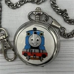 Thomas The Tank Engine Silver Metal Pocket Watch Analog With Chain Works. Fixed Price $29.50.