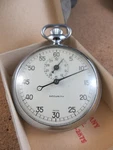 Vintage Westclox Security Silver-tone Pocket Stop Watch Box Works Great #101. Fixed Price $60.00.