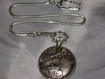 Geneva Pocket Watch Quartz Silver Color Eagle Wings Spread Time Chain New!. Fixed Price $16.99.