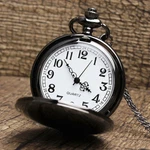 Mens Pocket Watch Quartz White Dial Stainless Steel Case Arabic Numerals Luxury. Fixed Price $7.99.
