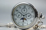 EXC+5 Free Way Moon Phase Triple Calendar Traditional Club Quartz Pocket Watch. Fixed Price $109.90.