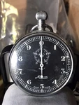 Vintage Minerva Black-dial 7-JEWELS Manual-wind Stopwatch. Fixed Price $200.00.