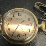 Adolfo Quartz Full Hunter Pocket Watch W/ Chain, Date Display, Train Theme. Fixed Price $9.99.