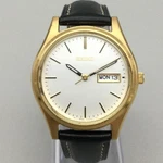 Vintage Seiko Mens Watch 36MM Day Date Gold Tone V743-9009 New Battery. Fixed Price $89.99.