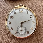Tiffany & Co. 18K Yellow Gold Pocket Watch Mechanical 23 Jewels White Dial. Fixed Price $3600.00.