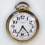 Waltham 17 Jewel Gold Plated Montgomery Dial Runs - Serviced. Fixed Price $221.00.