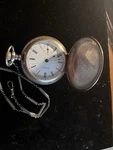 Waltham Sterling Pocket Watch With Fob Chain. Fixed Price $325.00.