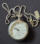 1894 Elgin Half Hunter Silverine 7 Jewel Model Key Wound Pocket Watch. Fixed Price $150.00.