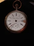 Hartford Watch Co. Silveroid Pocket Roman Numerals Mechanical Movement. Fixed Price $31.50.