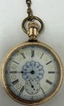 1895 Elgin 18S Hunter Pocket Watch Rare Blue Fancy Dial Runs. Fixed Price $295.00.