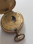 Vtg Jacques Prevard Swiss Hunter Case Pocket Watch Date & Moon New Batt Free Shp. Fixed Price $115.00.