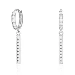 14K White Gold 0.75CT Cz Bar Drop Huggie Hoop Earrings. Fixed Price $558.00.