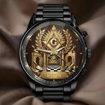 Masonic Pocket Watch - Personalized Gold Emblem Freemason With All Seeing. Fixed Price $31.99.