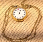 Lucerne Pocket Watch Chain Gold Tone Swiss Wind Up Running Lot 89A. Fixed Price $20.00.