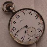 Omega Pocket Watch Open Face Nickel Chromiun Case 49 Mm. In Diameter. Fixed Price $145.00.