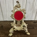 Vintage Ornate Gold Pocket Watch Metal Easel Display Holder Vip Red Velvet Inset. Fixed Price $49.75.