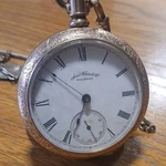 American Waltham Watch Co. Silver Full Hunter Pocket White Roman Dial. Fixed Price $300.00.