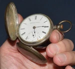 Vintage Elgin National Fine Silver Key Wind Hunter Pocket Watch Kw 52MM. Fixed Price $239.99.