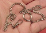 Vintage Antique Silver Plated Fine Curb Link Mans Pocket Watch Chain 14 Inch. Fixed Price $11.99.