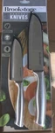 Brookstone 5" & 7" Santoku Knife Set Stainless Steel W/sheaths New. Fixed Price $17.99.