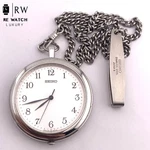 Seiko 5P31-9A00 Pocket Watch Stainless Steel Waterproof White Dial 35MM. Fixed Price $116.30.