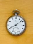 2T826 Omega Nichrome Pocket Watch, Cal. 38.5 L.T1. Fixed Price $269.89.