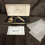 Vintage Majestron Pocket Watch With Chain & Knife Monogrammed New Papers. Fixed Price $39.95.