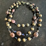 Vintage Deville Black Copper Gold Tone Beaded Multi Strand Choker Necklace 14. Fixed Price $45.00.