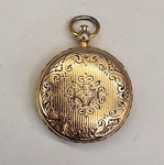 Vintage Photo Locket Pendant Gold Filled Etched Round Pocket Watch Style 1.25". Fixed Price $99.99.