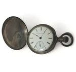 1885 Elgin Post Civil War Size Bartlett Coin Silver Pocket Watch Hunter Case. Fixed Price $695.00.