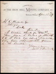 1887 Black Hills - Seth Bullock Sheriff Of Deadwood Signs Only Als Letter Seen. Fixed Price $3495.00.