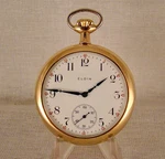 Elgin "father Time" 21J 10K Gold Filled Open Face 16S Railroad Pocket Watch. Fixed Price $425.00.