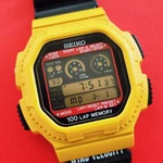 Seiko Yellow 100 Lap Memory Vintage Quartz Lcd Watch W358-4A19 Cal Mens. Fixed Price $213.10.